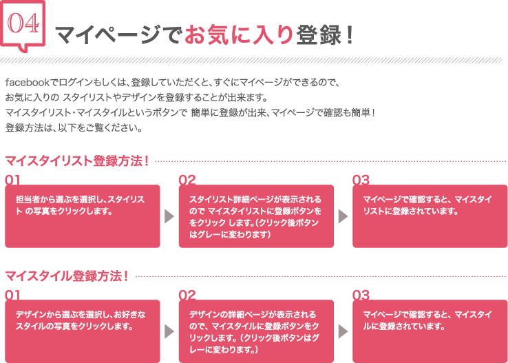 マイページでお気に入り登録！